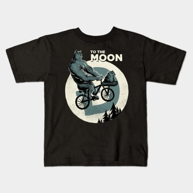 Dogecoin - To The Moon | Funny shiba inu doge flying to the moon Kids T-Shirt by anycolordesigns